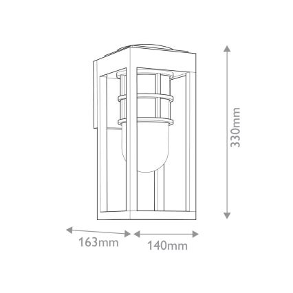 Kichler - Vonkajšie nástenné svietidlo HONE S 1xE27/60W/230V IP44 čierna