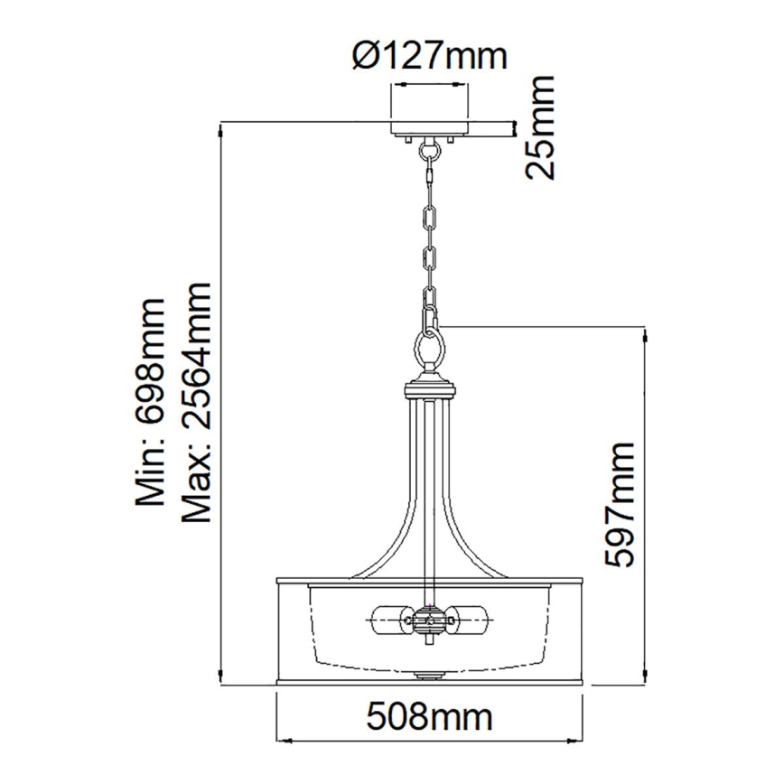Kichler - Luster na reťazi LACEY 4xE27/60W/230V matný chróm