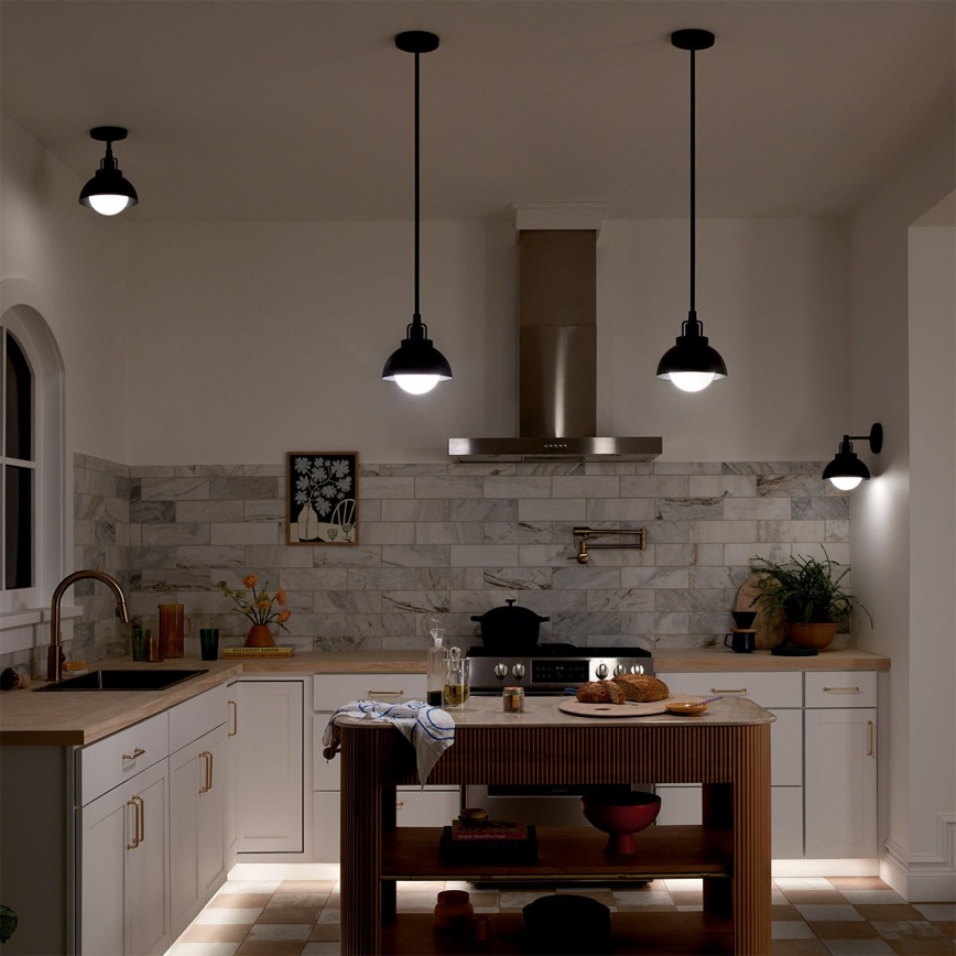 Kichler - Nástenná lampa NIVA 1xE27/40W/230V čierna