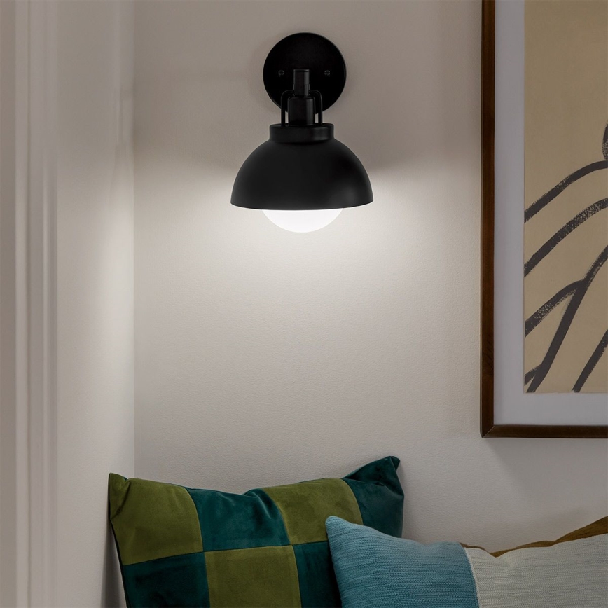 Kichler - Nástenná lampa NIVA 1xE27/40W/230V čierna
