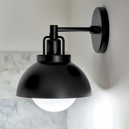 Kichler - Nástenná lampa NIVA 1xE27/40W/230V čierna