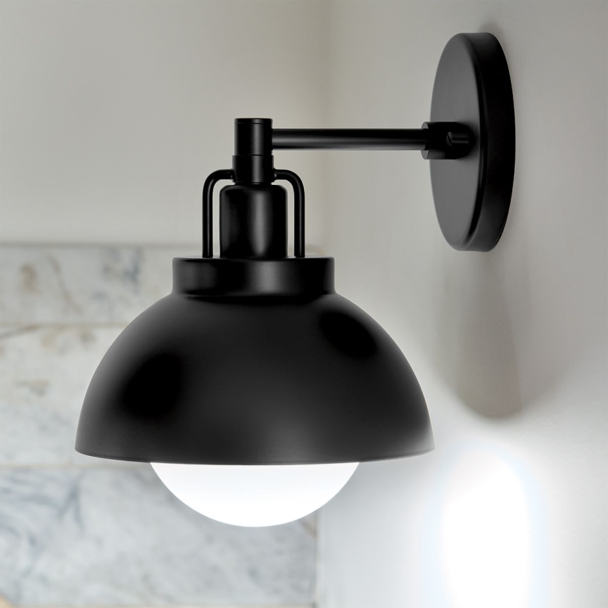 Kichler - Nástenná lampa NIVA 1xE27/40W/230V čierna