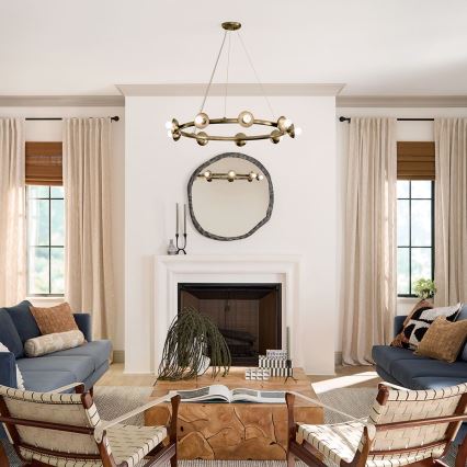 Kichler - Závesný luster PALTA na lanku 9xE14/40W/230V zlatý