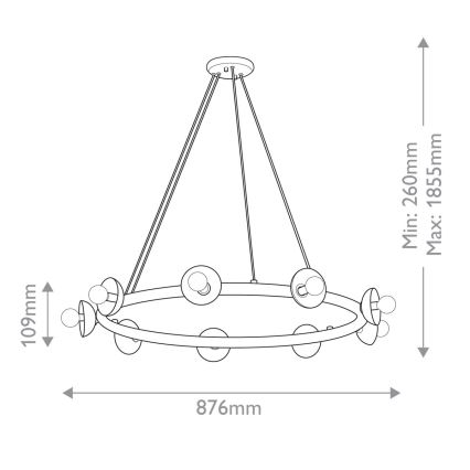 Kichler - Závesný luster PALTA na lanku 9xE14/40W/230V zlatý