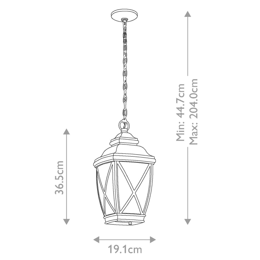 Kichler - Vonkajší luster na reťazi TANGIER 1xE27/60W/230V IP44