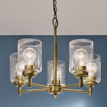 Kichler - Luster na reťazi WINSLOW 5xE27/60W/230V pr. 50,2 cm mosadz