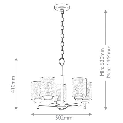 Kichler - Luster na reťazi WINSLOW 5xE27/60W/230V pr. 50,2 cm mosadz