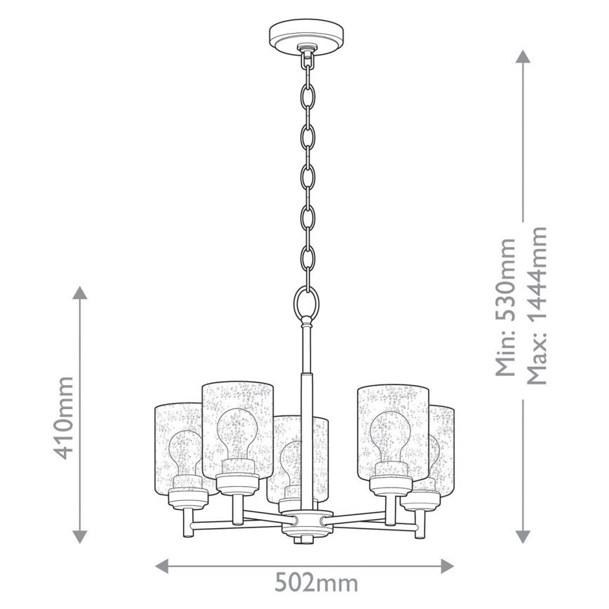 Kichler - Luster na reťazi WINSLOW 5xE27/60W/230V pr. 50,2 cm mosadz