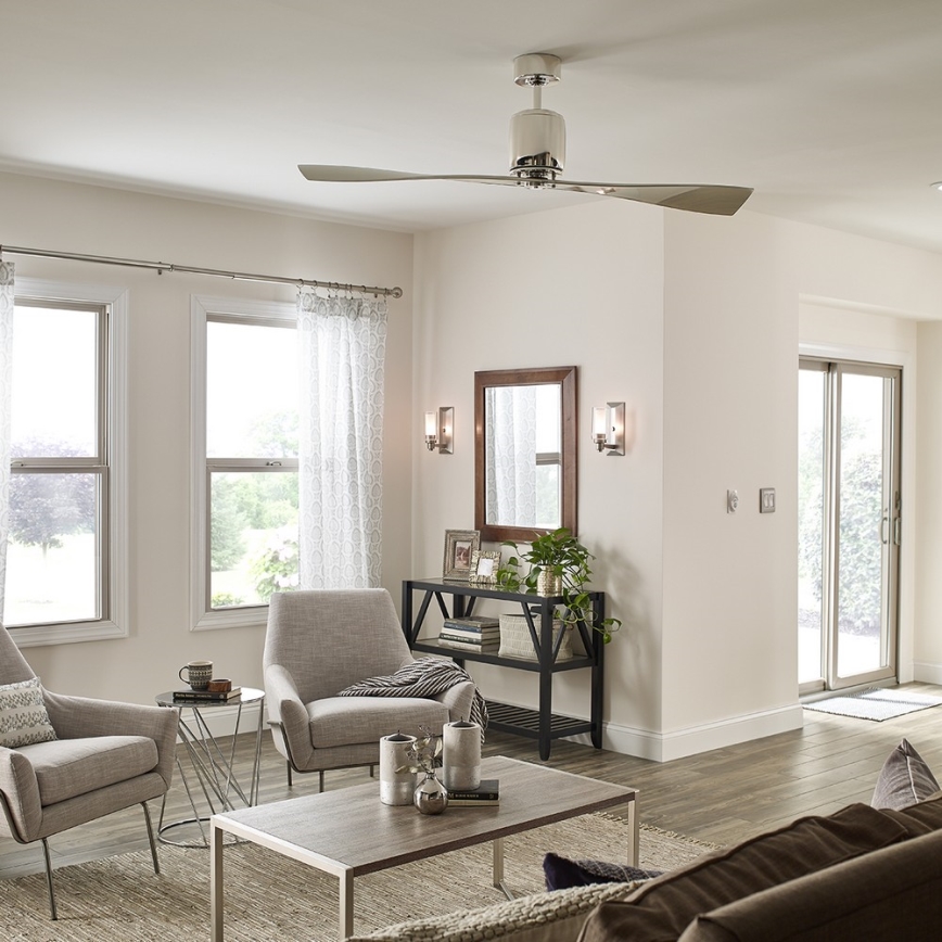 Kichler - Stropný ventilátor FERRON lesklý chróm + diaľkové ovládanie