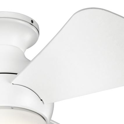 Kichler - LED Stmievateľný stropný ventilátor SOLA LED/10W/230V IP23 biela + diaľkové ovládanie