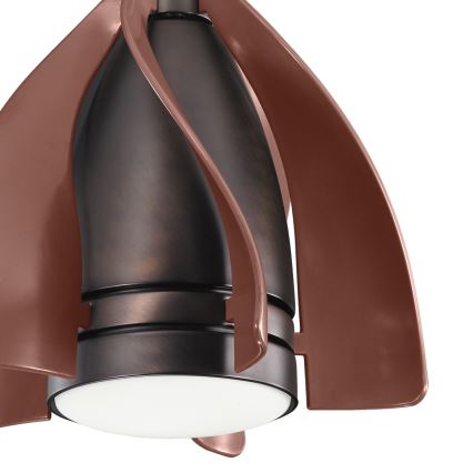 Kichler - LED Stmievateľný stropný ventilátor TERNA LED/10W/230V bronz/hnedá + diaľkové ovládanie