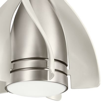 Kichler - LED Stmievateľný stropný ventilátor TERNA LED/10W/230V matný chróm/biela + diaľkové ovládanie