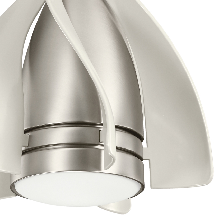 Kichler - LED Stmievateľný stropný ventilátor TERNA LED/10W/230V matný chróm/biela + diaľkové ovládanie