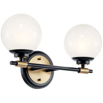 Kichler - LED kúpeľňové nástenné svietidlo BENNO 2xLED/3W/230V čierna/zlatá IP44