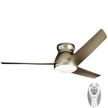 Kichler - LED Stmievateľný stropný ventilátor ERIS LED/10W/230V matný chróm IP44 + diaľkové ovládanie