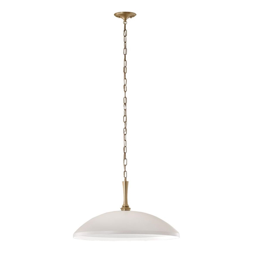 Kichler - Luster na reťazi DELAROSA 1xE27/60W/230V biela/mosadz