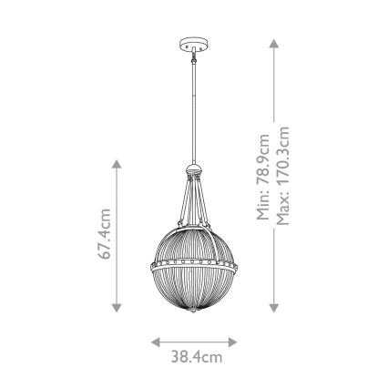 Kichler - Luster na tyči ASTER 3xE14/60W/230V zlatá