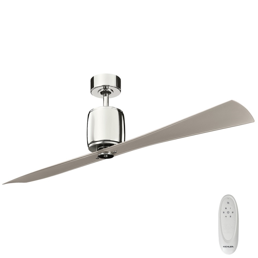 Kichler - Stropný ventilátor FERRON lesklý chróm + diaľkové ovládanie