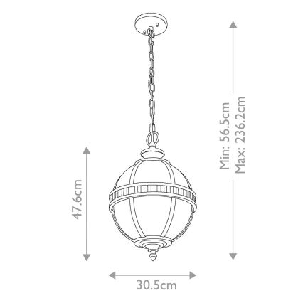 Kichler - Vonkajší luster na reťazi HALLERON 3xE14/60W/230V IP44