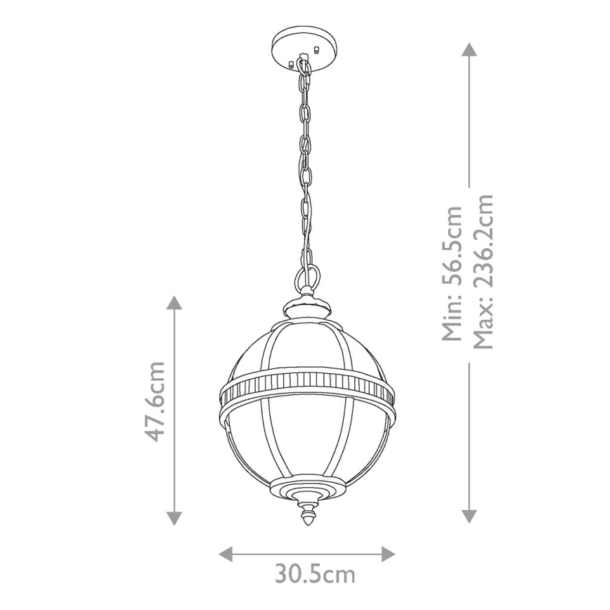 Kichler - Vonkajší luster na reťazi HALLERON 3xE14/60W/230V IP44