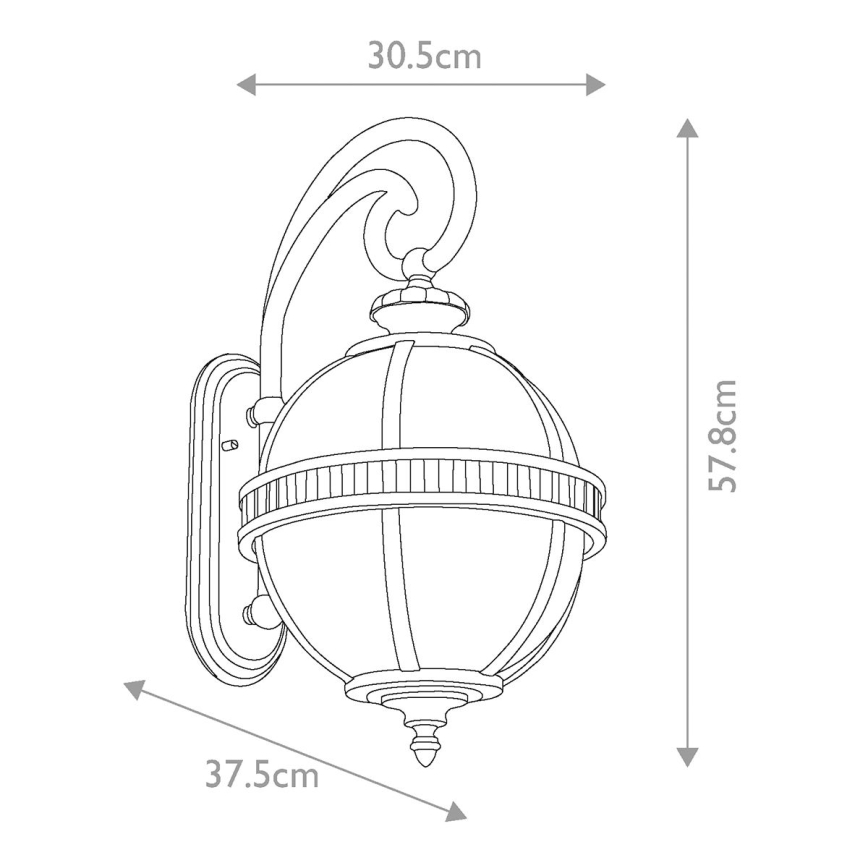 Kichler - Vonkajšie nástenné svietidlo HALLERON 3xE14/60W/230V IP44