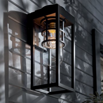 Kichler - Vonkajšie nástenné svietidlo HONE M 1xE27/60W/230V IP44 čierne