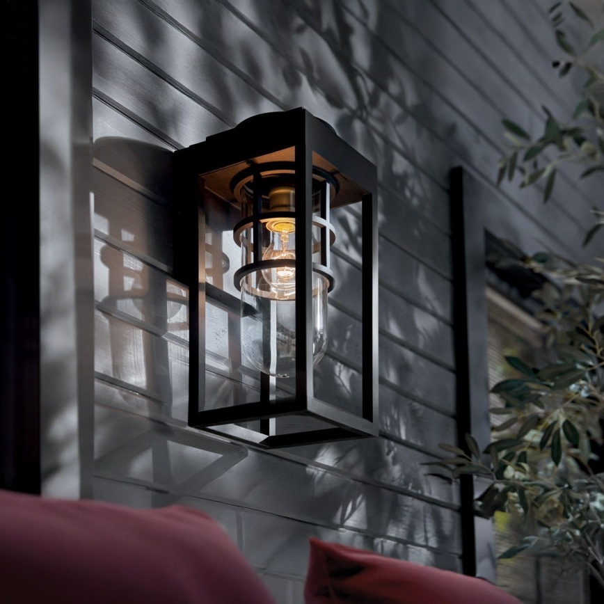 Kichler - Vonkajšie nástenné svietidlo HONE S 1xE27/60W/230V IP44 čierna