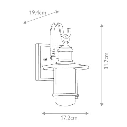 Kichler - Vonkajšie nástenné svietidlo RIVERWOOD 1xE27/60W/230V IP44 antracit