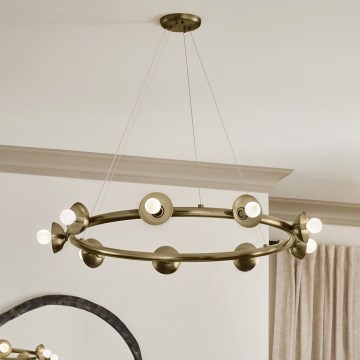 Kichler - Závesný luster PALTA na lanku 9xE14/40W/230V zlatý