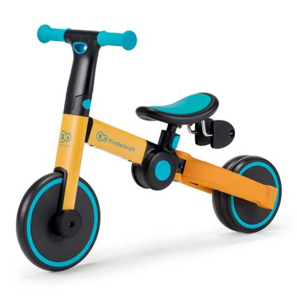 KINDERKRAFT - Detská odrážadlo 3v1 4TRIKE žltá/tyrkysová