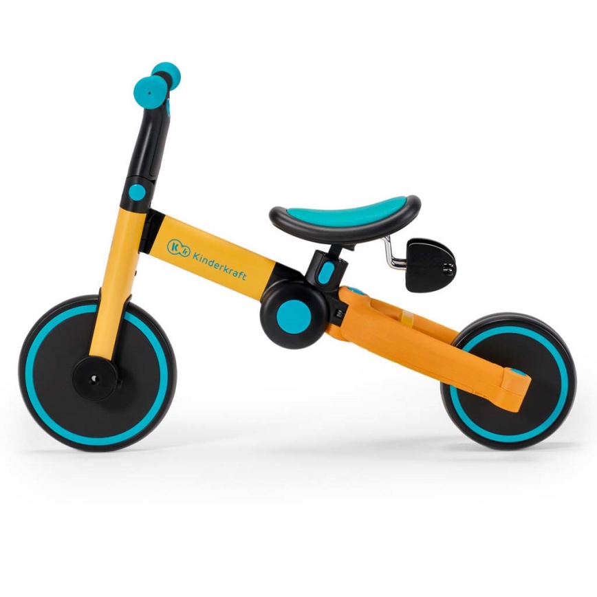 KINDERKRAFT - Detská odrážadlo 3v1 4TRIKE žltá/tyrkysová