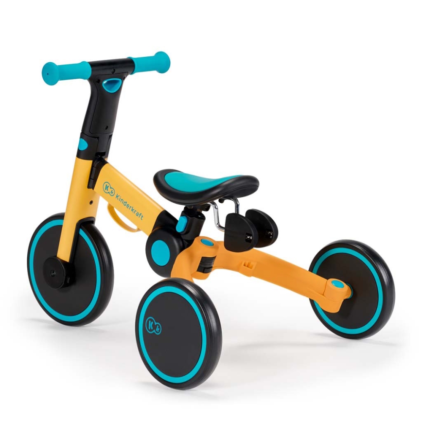 KINDERKRAFT - Detská odrážadlo 3v1 4TRIKE žltá/tyrkysová
