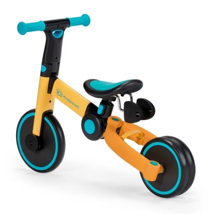 KINDERKRAFT - Detská odrážadlo 3v1 4TRIKE žltá/tyrkysová