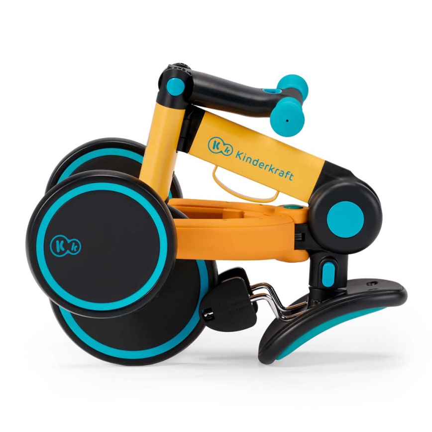 KINDERKRAFT - Detská odrážadlo 3v1 4TRIKE žltá/tyrkysová