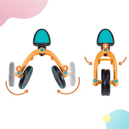 KINDERKRAFT - Detská odrážadlo 3v1 4TRIKE žltá/tyrkysová
