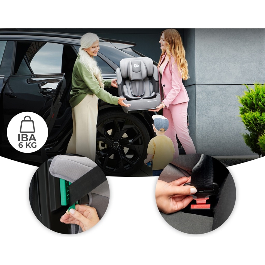 KINDERKRAFT - Autosedačka COMFORT UP i-Size (76-150 cm) svetlošedá