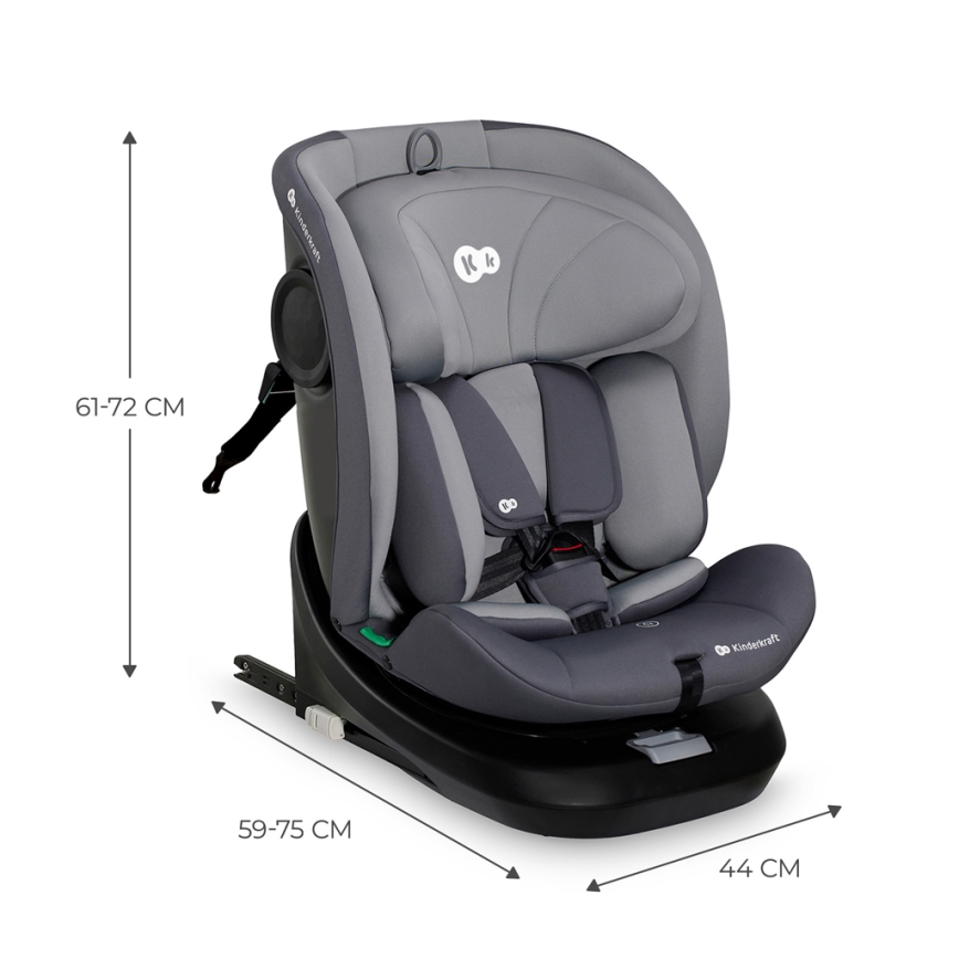 KINDERKRAFT - Autosedačka I-GROW i-Size (40-150 cm) sivá
