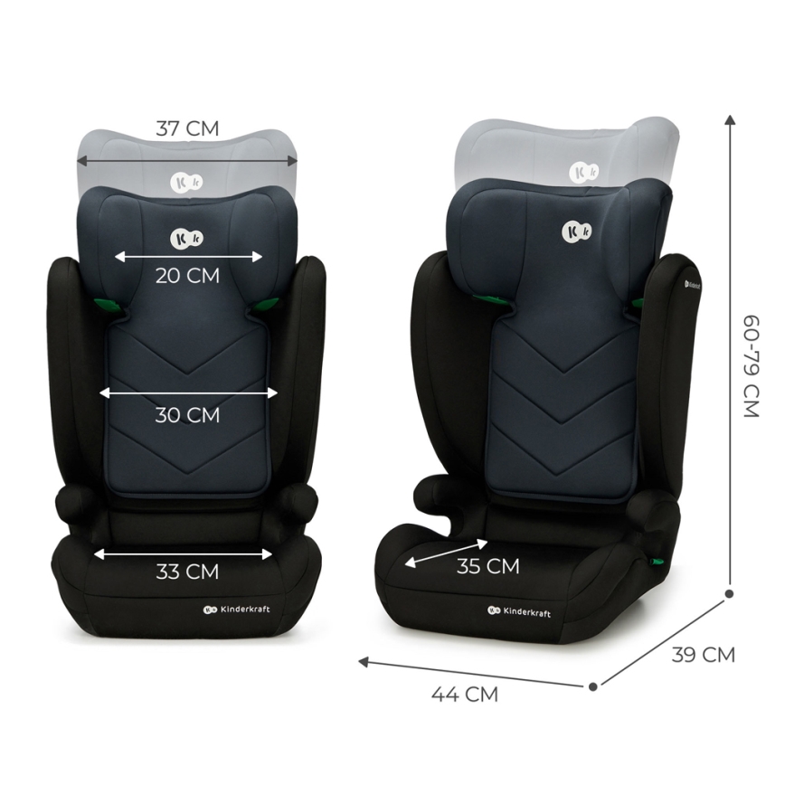KINDERKRAFT - Autosedačka I-SPARK i-Size (100-150 cm) čierna