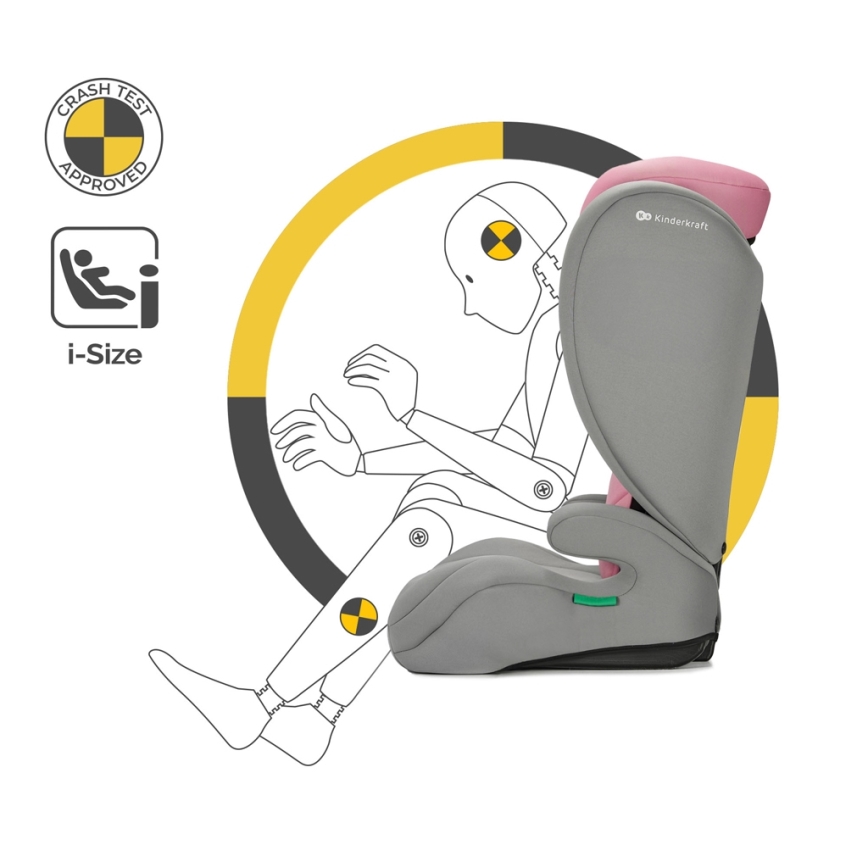 KINDERKRAFT - Autosedačka I-SPARK i-Size (100-150 cm) ružová