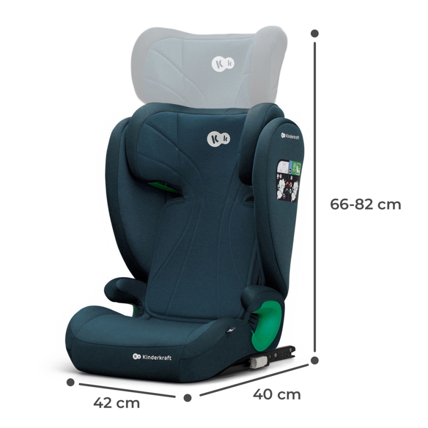 KINDERKRAFT - Autosedačka JUNIOR FIX 2 (100-150 cm) Harbor blue
