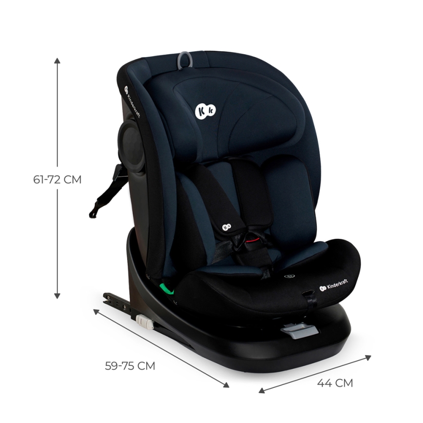 KINDERKRAFT - Autosedačka s otočnou základňou I-GROW i-Size (40-150 cm) čierna
