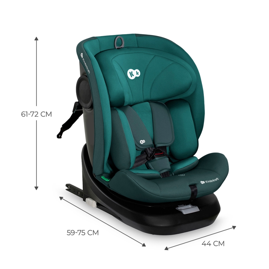KINDERKRAFT - Autosedačka s otočnou základňou I-GROW i-Size 40-150 cm tyrkysová