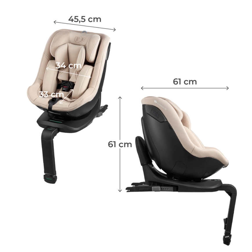 KINDERKRAFT - Autosedačka s otočnou základňou I-GUARD i-Size 40-105 cm čierna