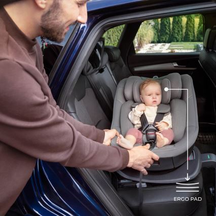 KINDERKRAFT - Autosedačka s otočnou základňou I-GUARD i-Size 40-105 cm sivá