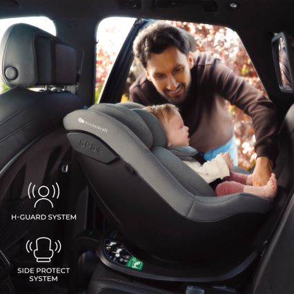 KINDERKRAFT - Autosedačka s otočnou základňou I-GUARD i-Size 40-105 cm sivá
