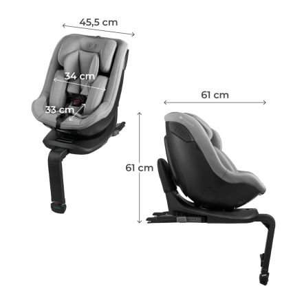 KINDERKRAFT - Autosedačka s otočnou základňou I-GUARD i-Size 40-105 cm sivá