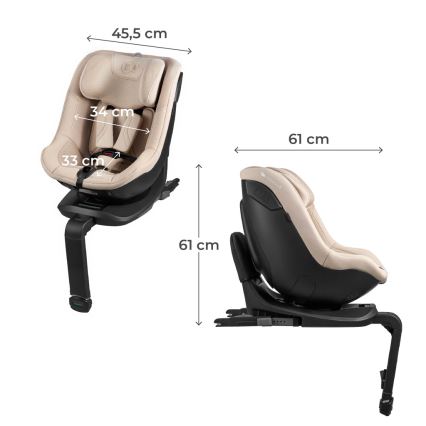 KINDERKRAFT - Autosedačka s otočnou základňou I-GUARD PRO i-Size 61-105 cm béžová