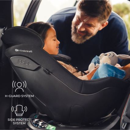 KINDERKRAFT - Autosedačka s otočnou základňou I-GUARD PRO i-Size 61-105 cm čierna