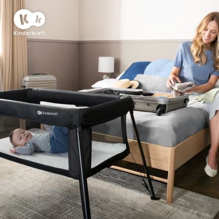KINDERKRAFT - Cestovná postieľka 3v1 CAMI čierna