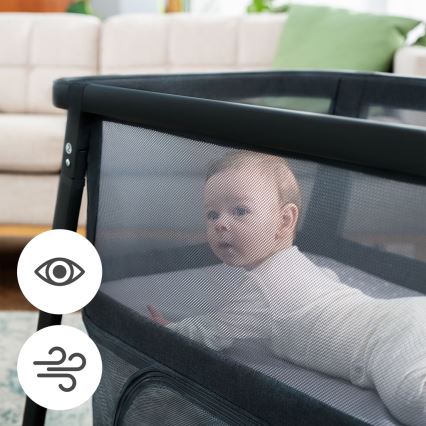 KINDERKRAFT - Cestovná postieľka 4v1 SOFI PLUS tmavošedá